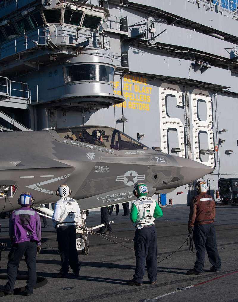 Illustration for article titled Week One Of The F-35C's Initial Ship Trials In Stunning Imagery